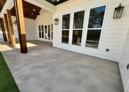 Decorative stamped concrete patio by JP Concrete Creations in Kennesaw GA